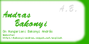 andras bakonyi business card